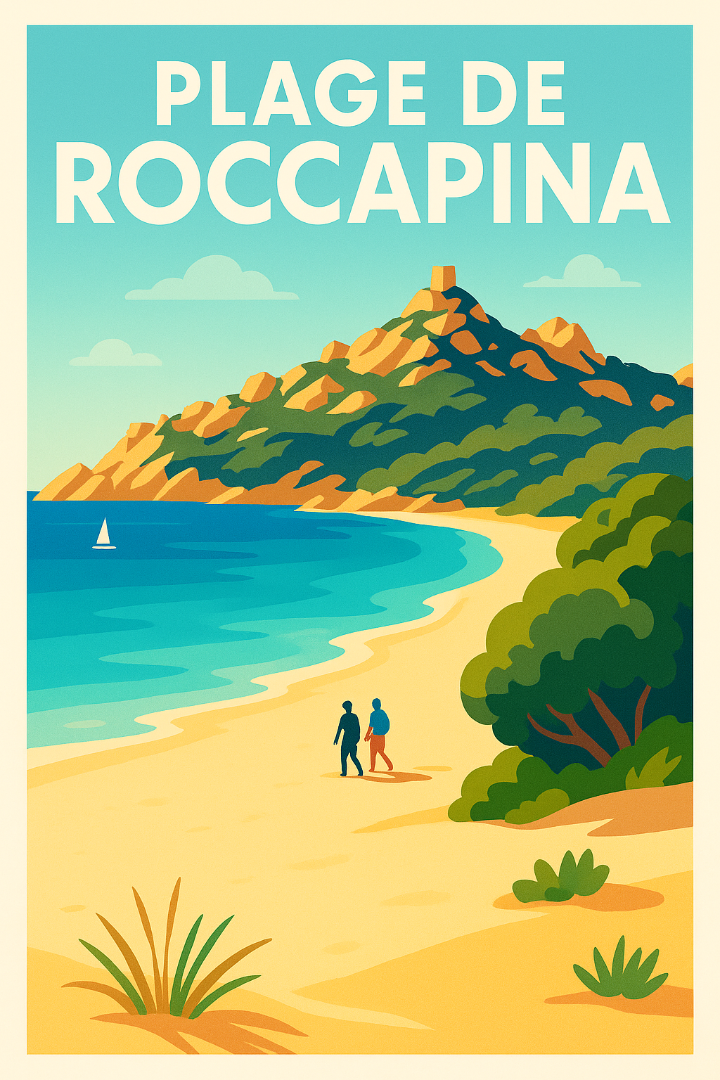 Affiche de Plage de Roccapina - Évadez-vous sous le soleil de Corse