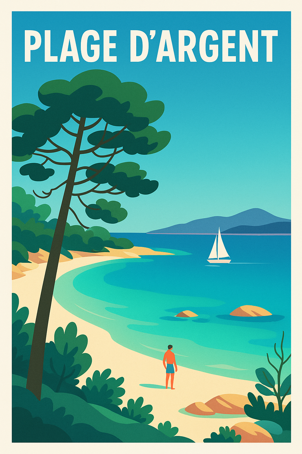 Affiche de Plage d'Argent - L'éclat de la Méditerranée dans votre intérieur