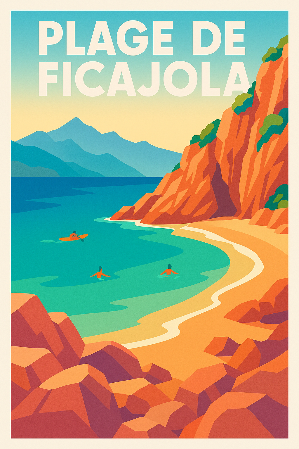 Affiche de Plage de Ficajola - L'éclat des Calanques de Piana chez vous