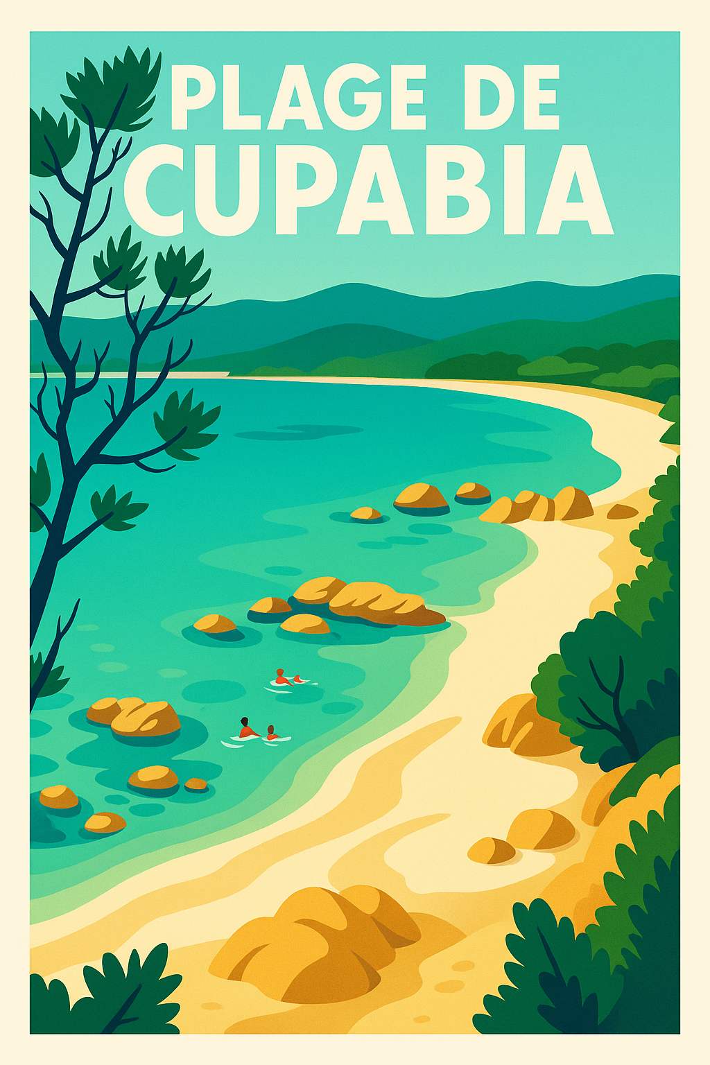 Affiche de Plage de Cupabia - L'éclat sauvage de la Corse en affiche