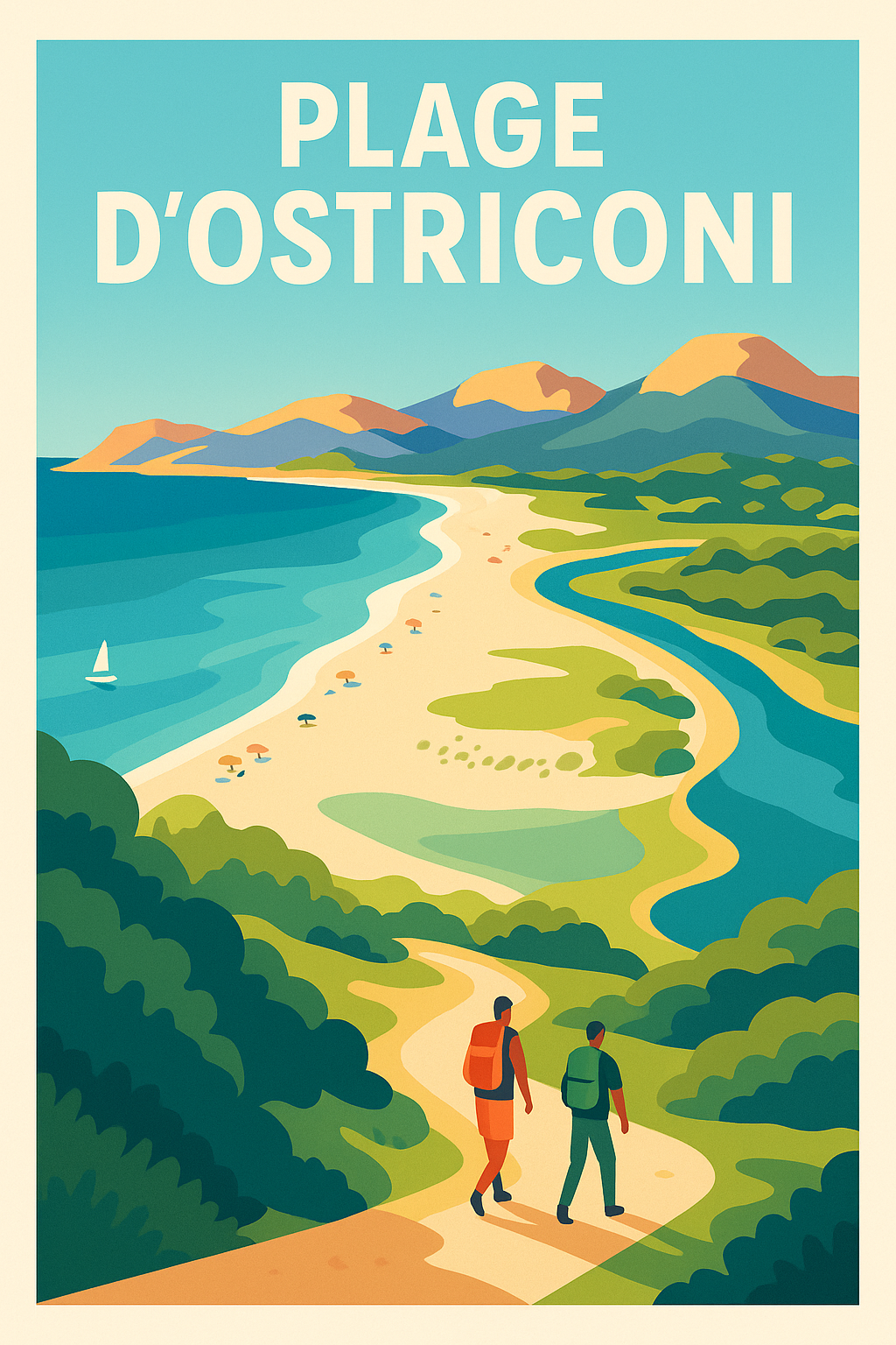 Affiche de Plage d'Ostriconi - Évasion sauvage entre mer et montagnes corses
