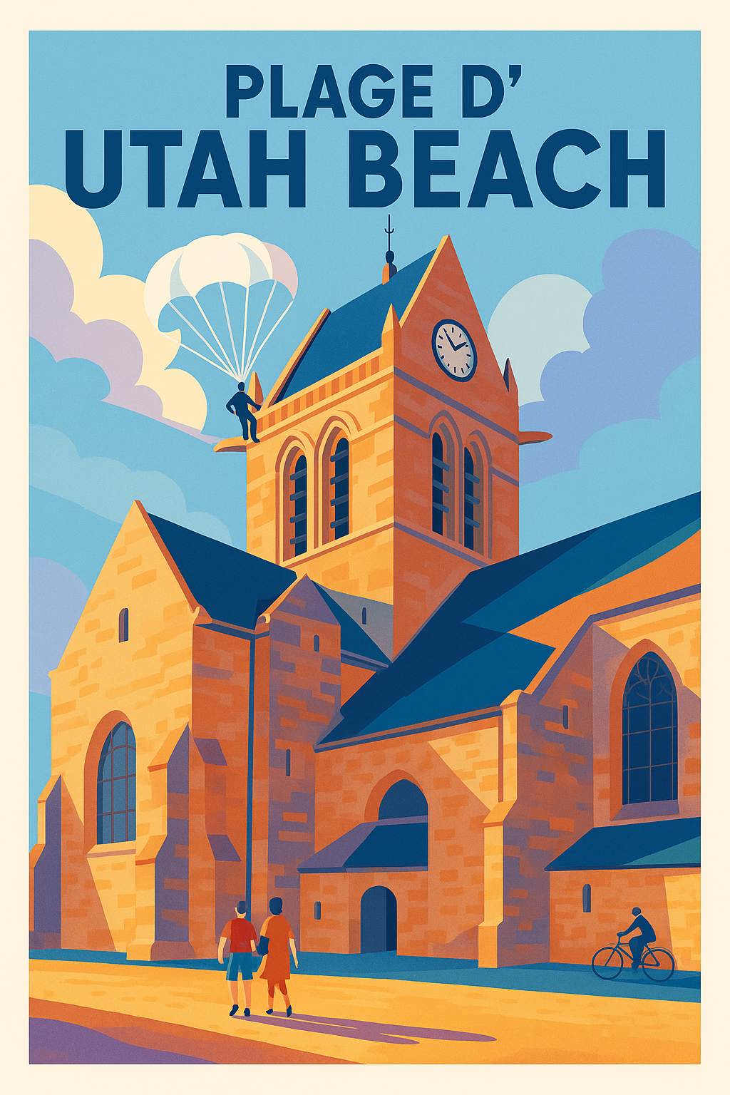 Affiche de Utah Beach - Un hommage historique entre ciel et mer