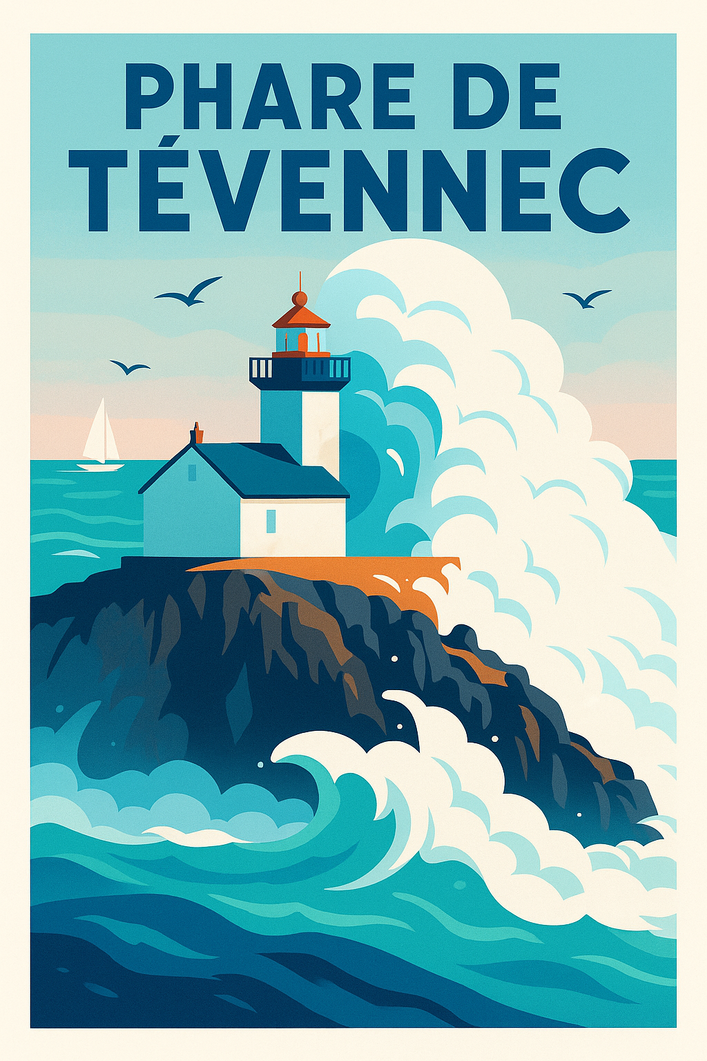 Affiche du Phare de Tévennec, déco mer | Afich