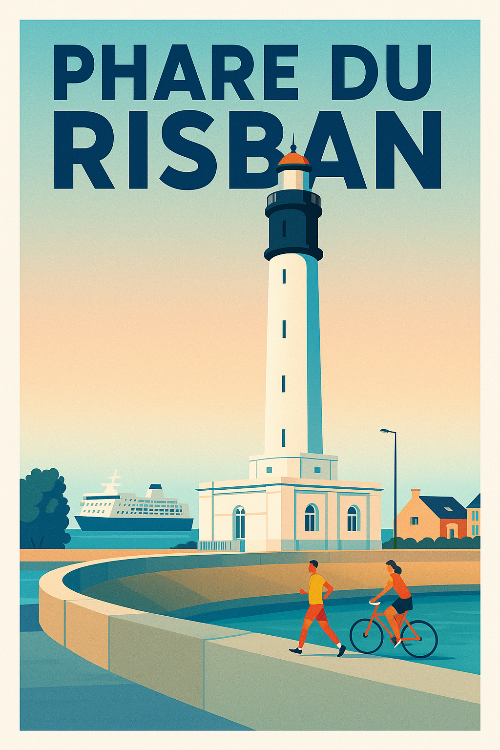 Affiche du Phare du Risban, poster Dunkerque | Afich