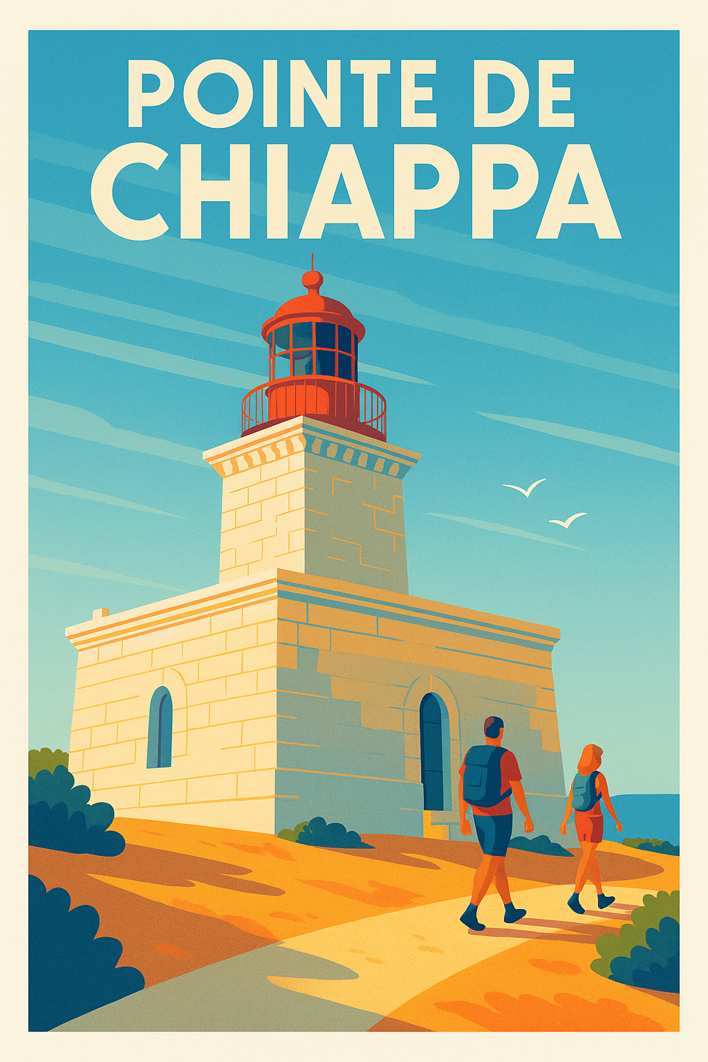 Affiche de la Pointe de Chiappa, phare de Corse | Afich