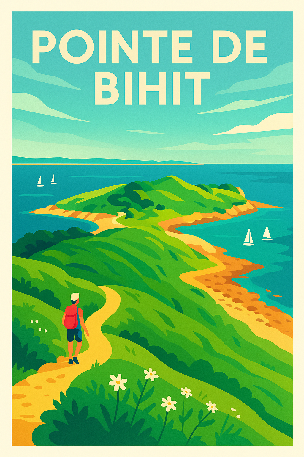 Affiche de la Pointe de Bihit, sentier breton | Afich