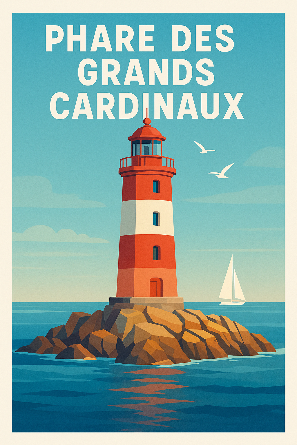 Affiche du Phare des Grands Cardinaux, Bretagne | Afich