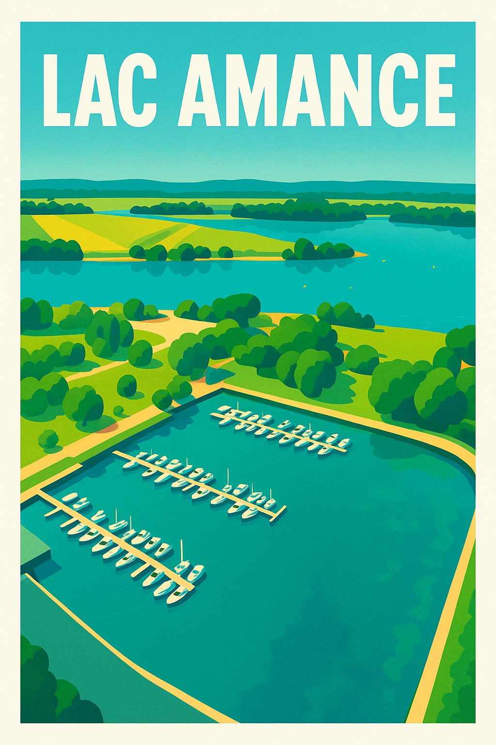 Affiche de Lac Amance - Évasion nautique au cœur de la nature