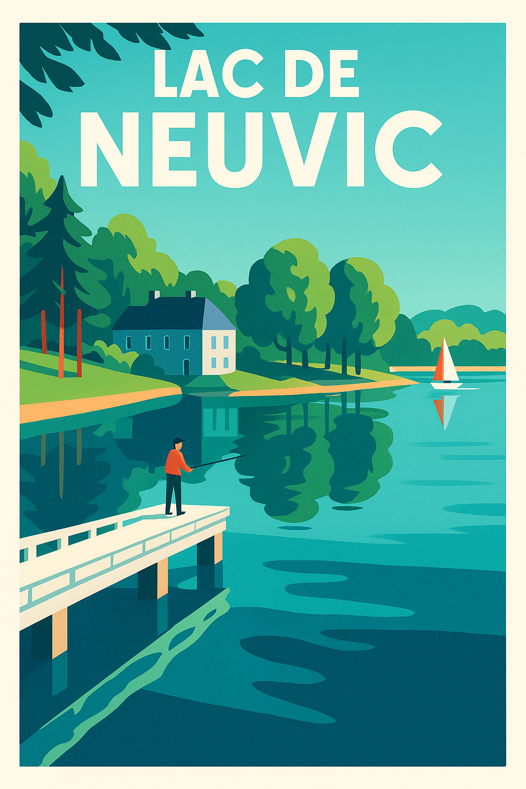 Affiche de Lac de Neuvic - Sérénité et Nature en Corrèze
