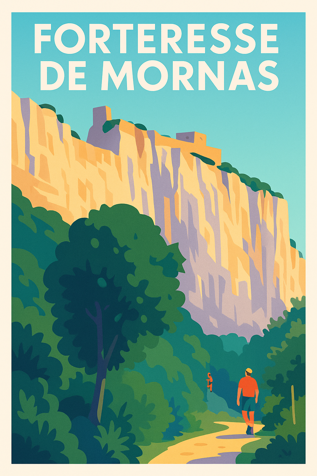 Affiche de Forteresse de Mornas - Majesté médiévale au sommet des falaises