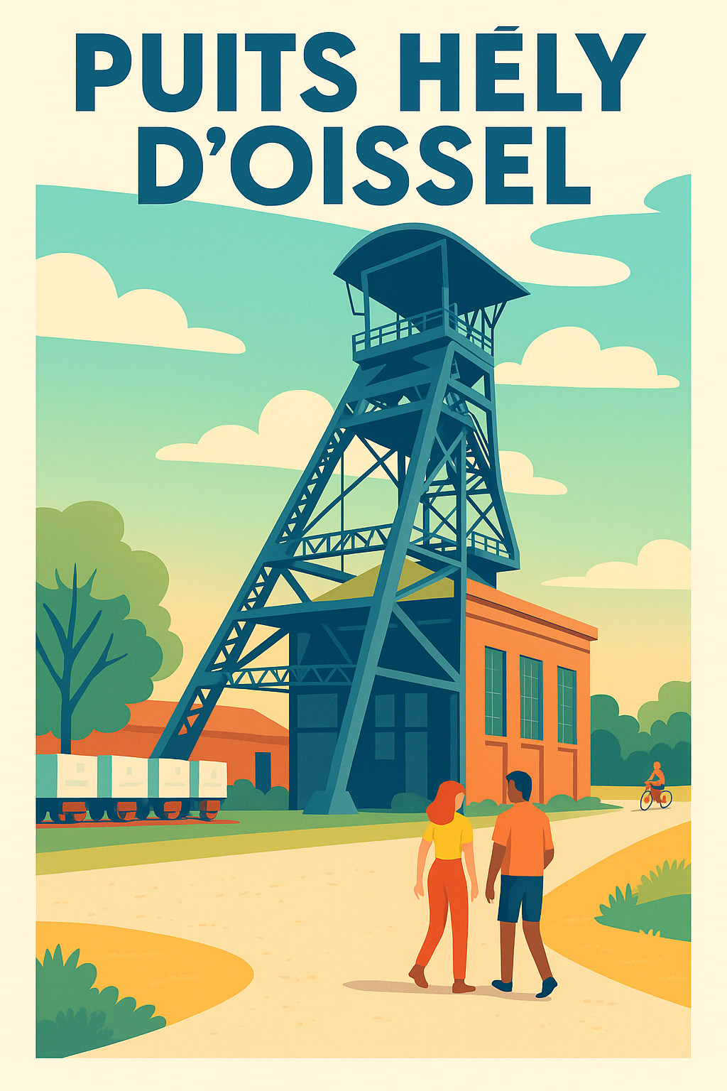 Affiche du Puits Hély d'Oissel, style vintage | Afich