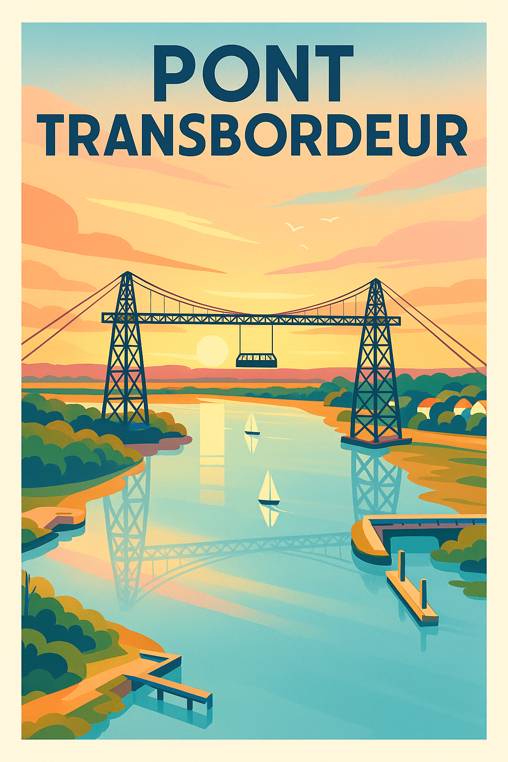 Affiche du Pont Transbordeur, Rochefort vintage | Afich