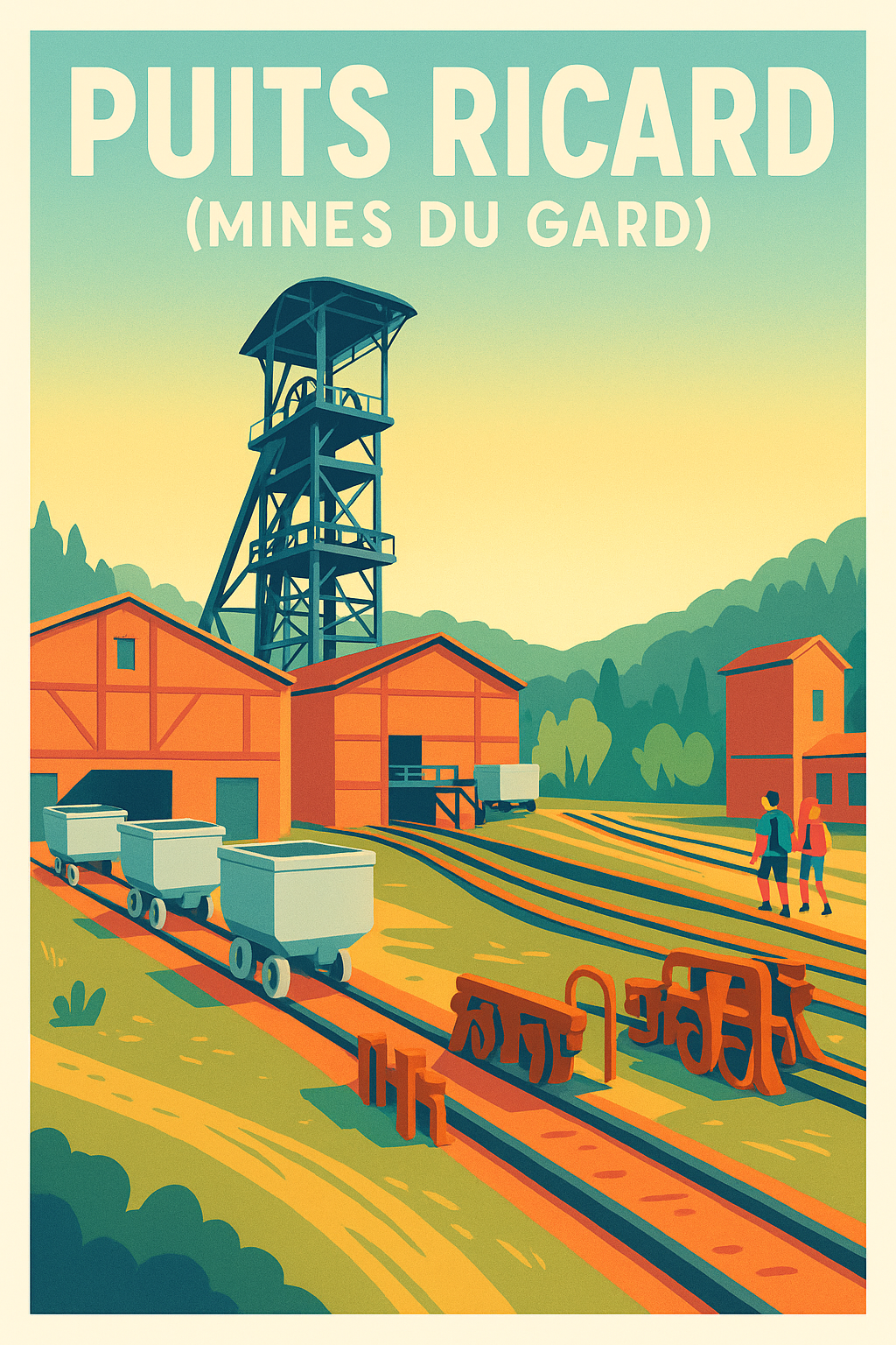 Affiche du Puits Ricard, poster chevalement mine | Afich