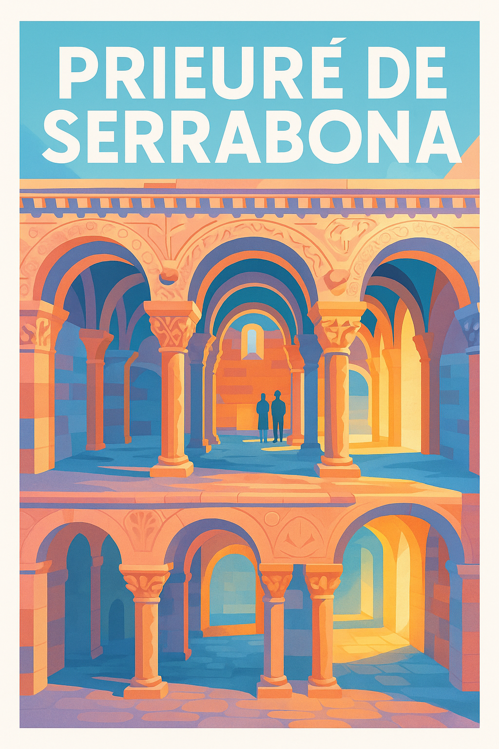 Affiche de Serrabona, poster arcades romanes | Afich