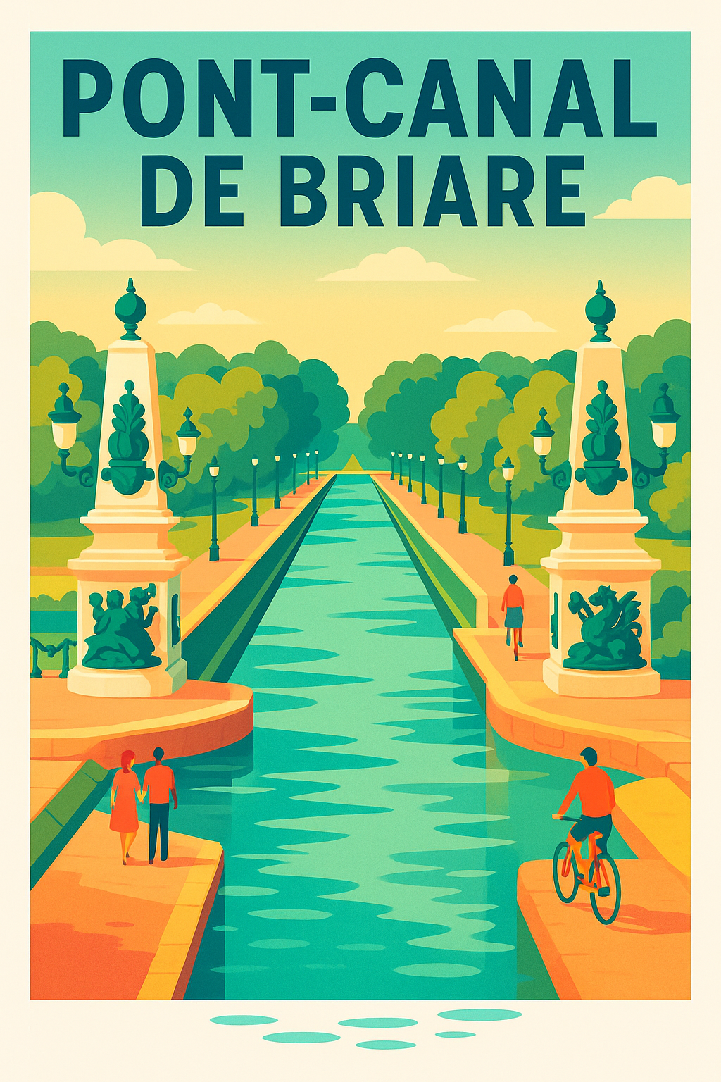 Affiche du Pont-Canal de Briare, Loire vintage | Afich