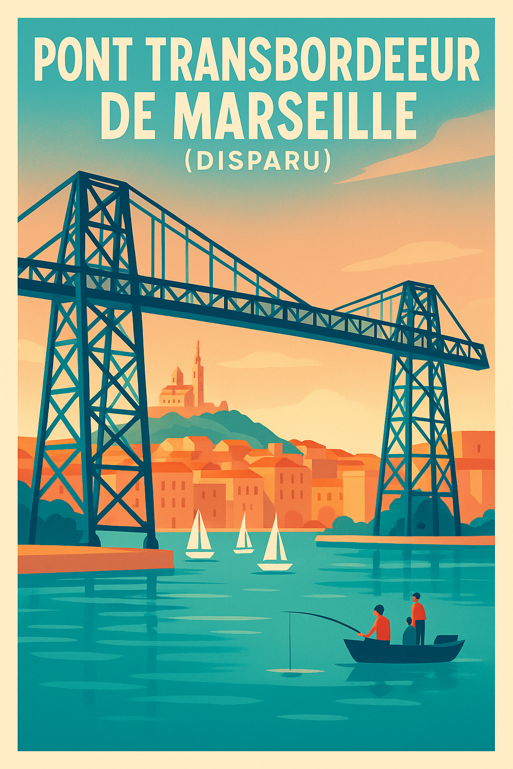 Affiche du Pont Transbordeur de Marseille, poster | Afich