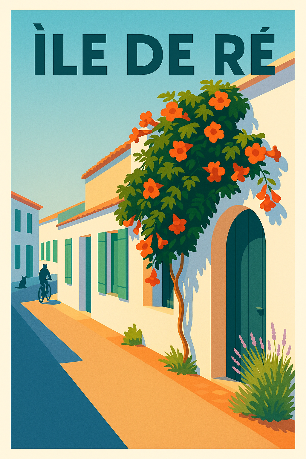 Affiche de Île de Ré - Douceur de vivre et ruelles fleuries