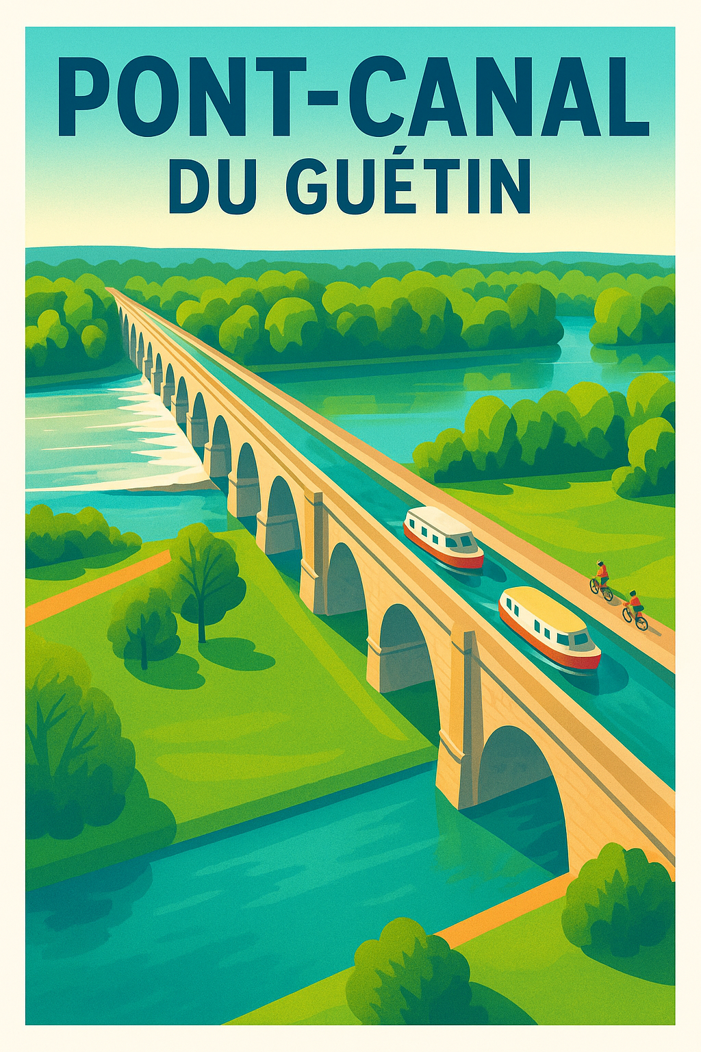Affiche du Pont-Canal du Guétin, poster déco | Afich