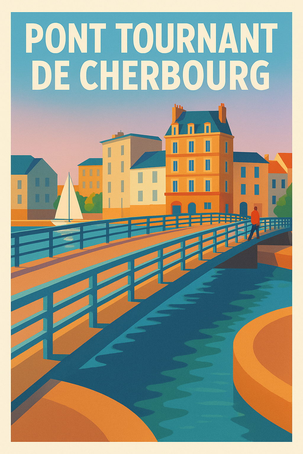 Affiche du Pont Tournant de Cherbourg, poster déco | Afich
