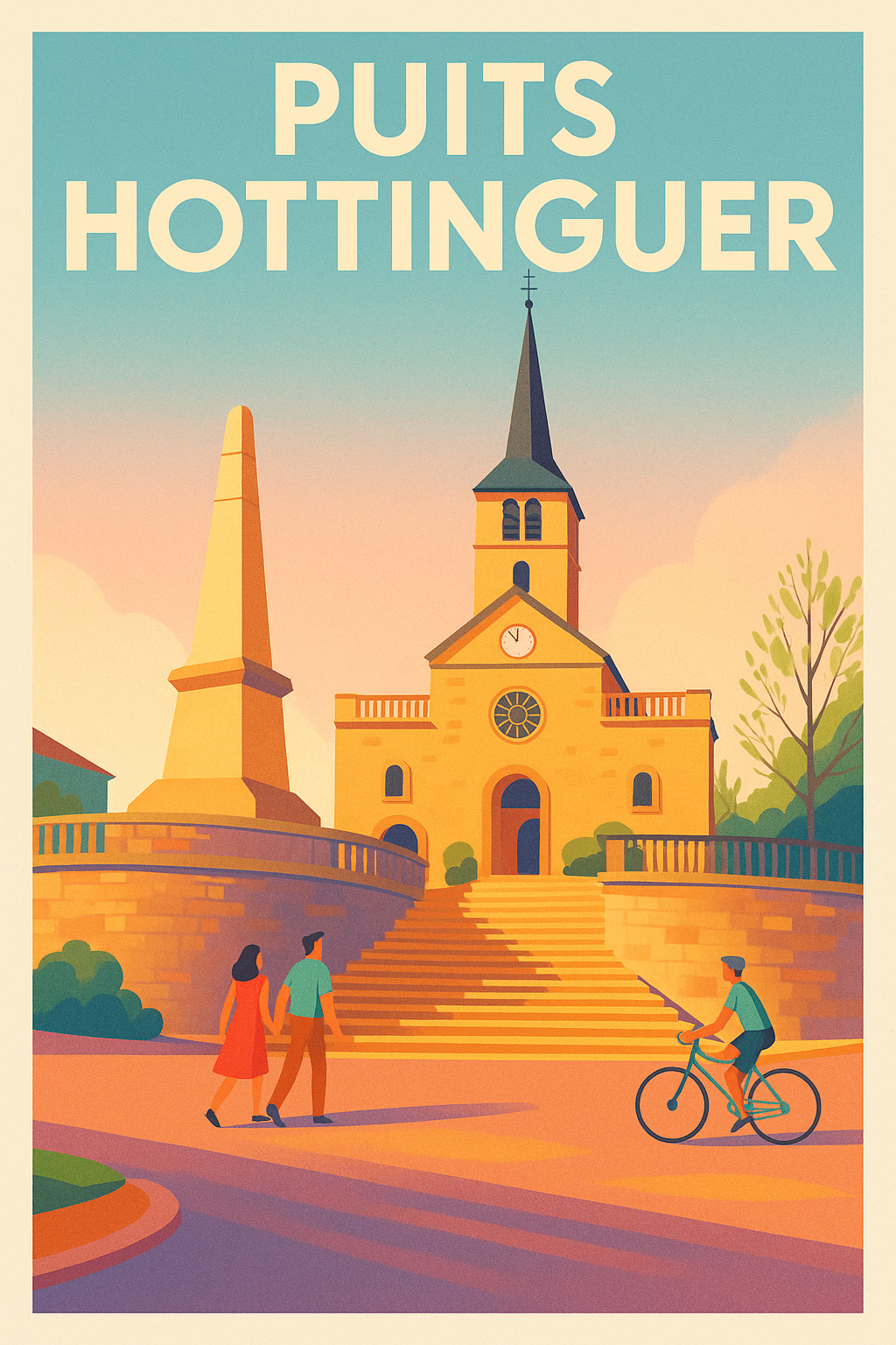 Affiche du Puits Hottinguer, chevalement pierre | Afich