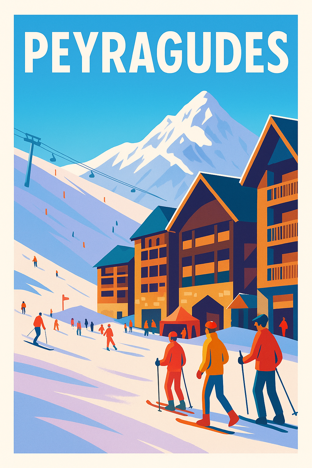 Affiche de Peyragudes - Le charme vintage des Pyrénées sur vos murs