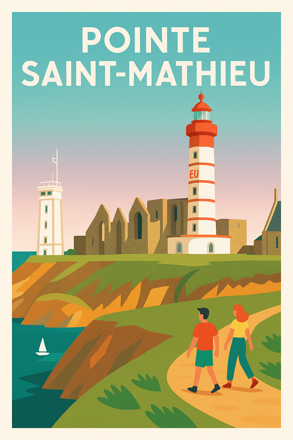 Affiche de Pointe Saint-Mathieu - L'éclat majestueux du phare breton