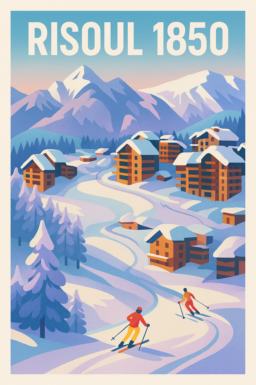 Affiche de Risoul 1850 - La perle des Alpes du Sud au sommet de votre déco