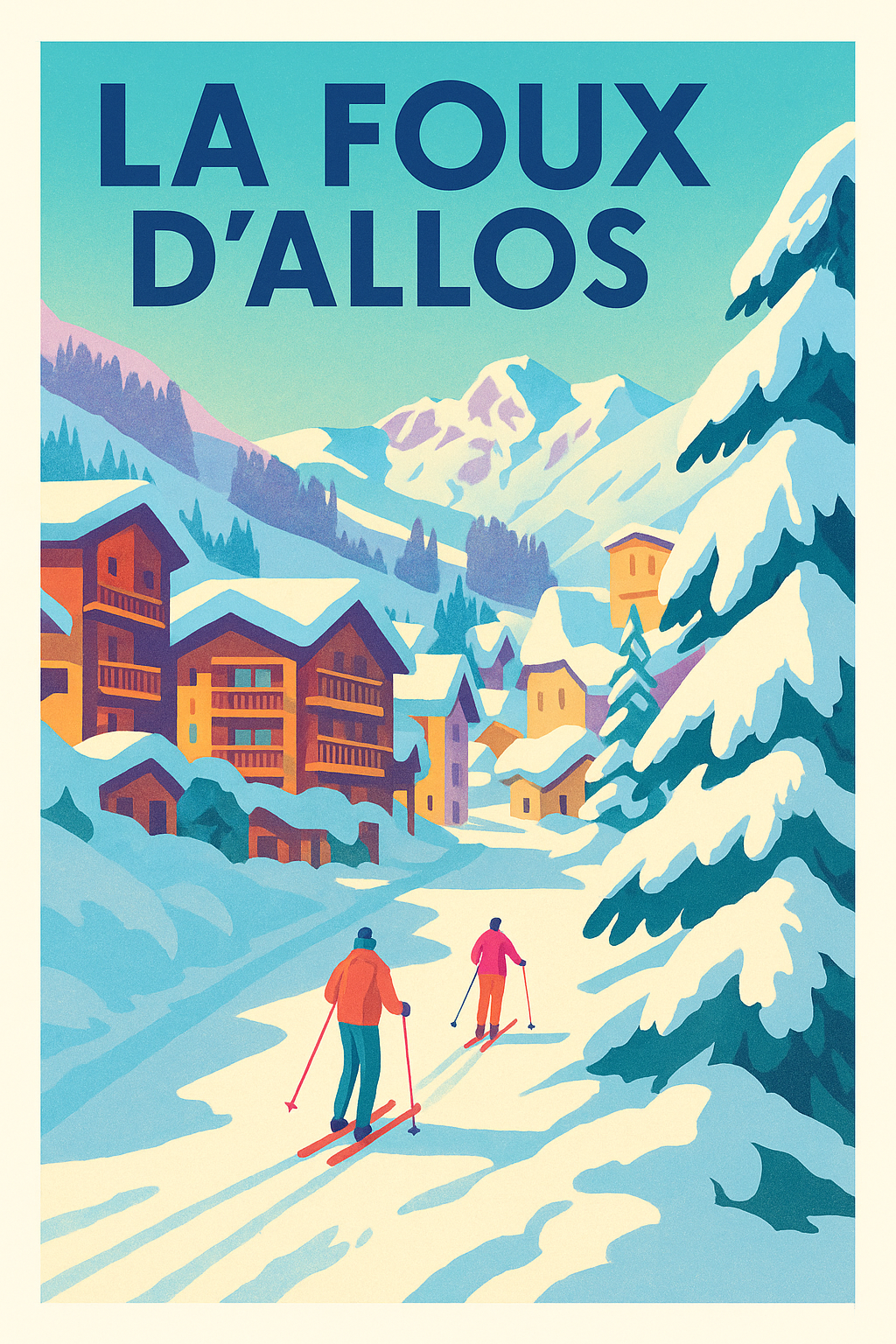 Affiche de La Foux d'Allos - L'élégance vintage des Alpes du Sud
