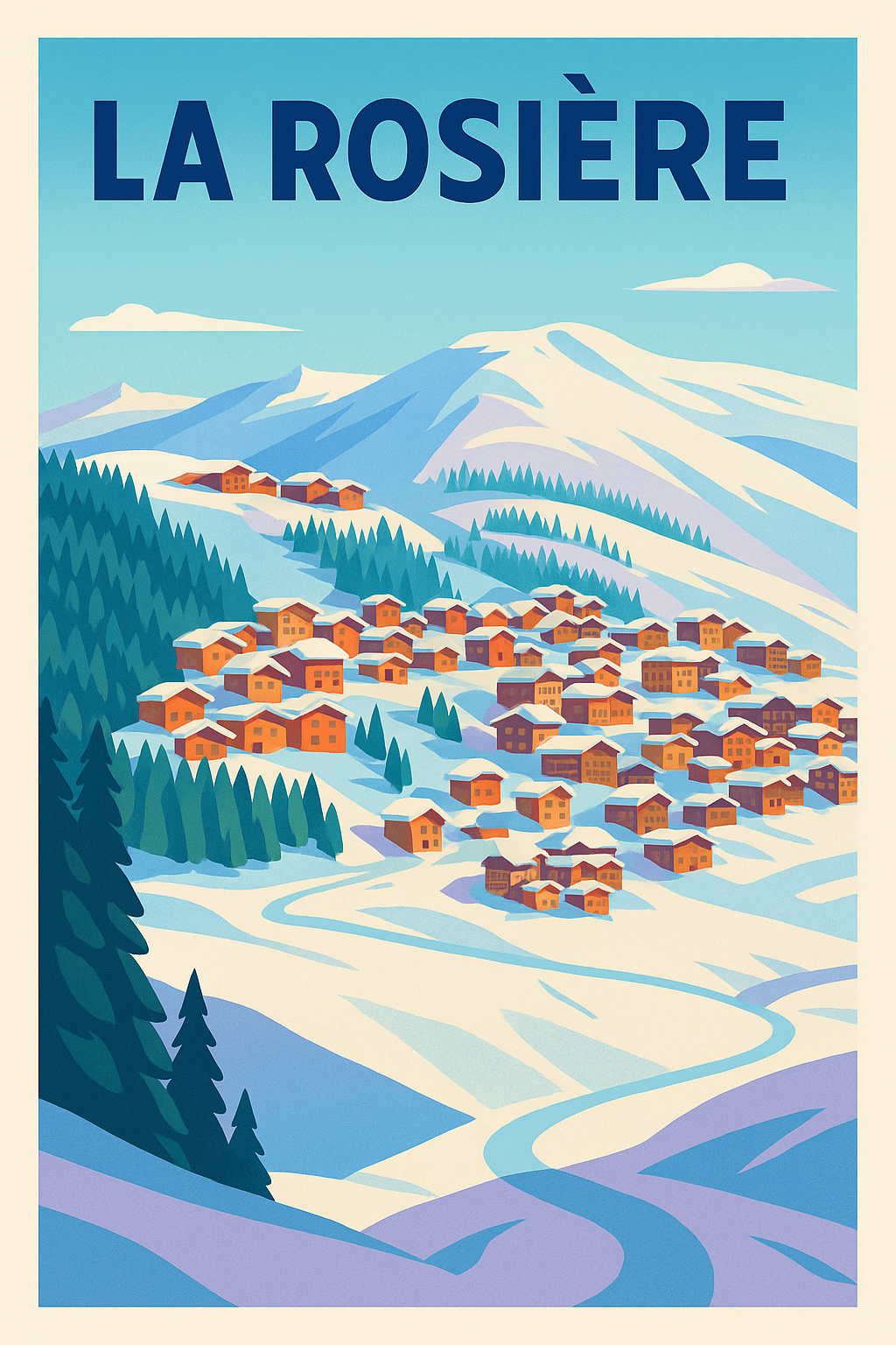 Affiche de La Rosière - L'élégance des Alpes entre soleil et neige