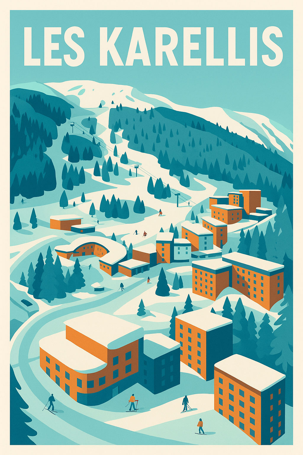 Affiche de Les Karellis - Le charme authentique de la glisse en Savoie