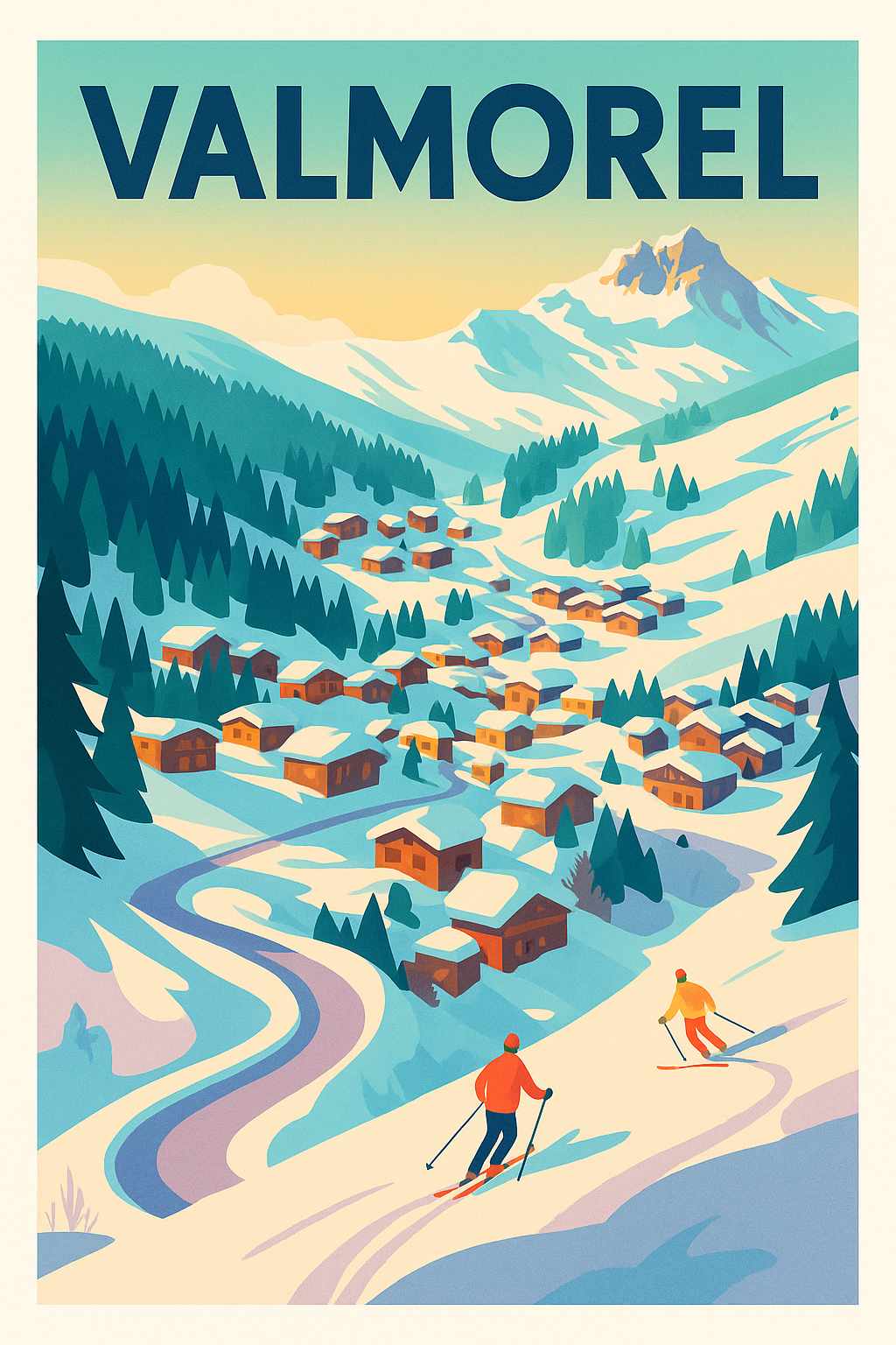 Affiche de Valmorel - Le charme authentique d'un village savoyard