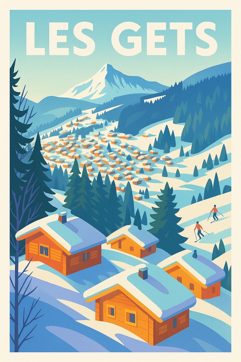 Affiche de Les Gets - Le charme authentique d'un village savoyard enneigé