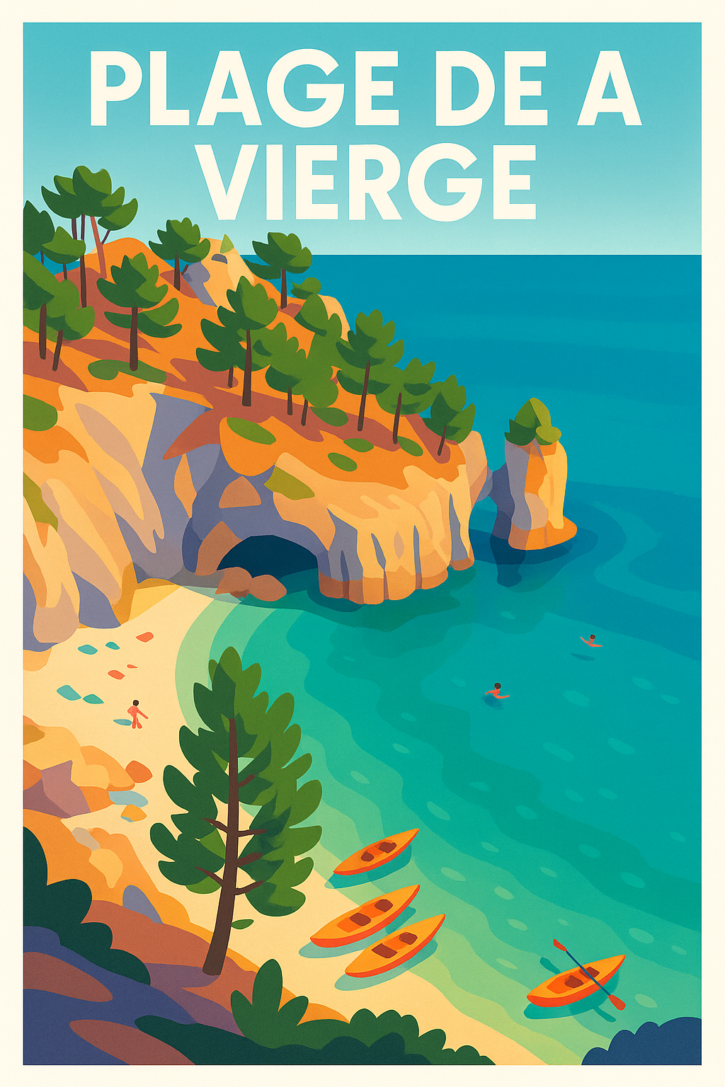 Affiche de Plage de la Vierge - L'éclat sauvage de la côte bretonne