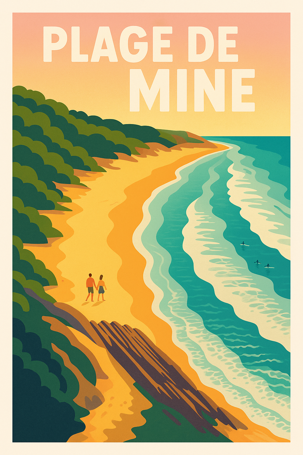 Affiche de Plage de la Mine - Évasion sauvage entre dunes et océan