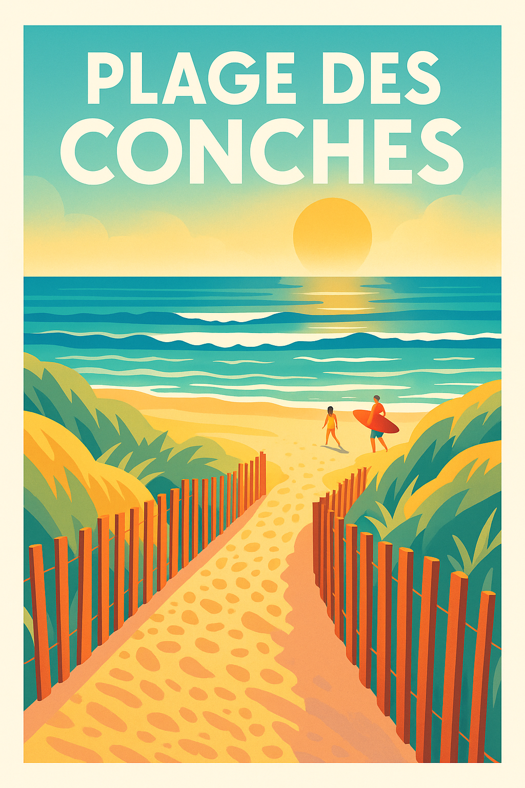 Affiche de Plage des Conches - L'esprit surf et l'éclat de la Vendée