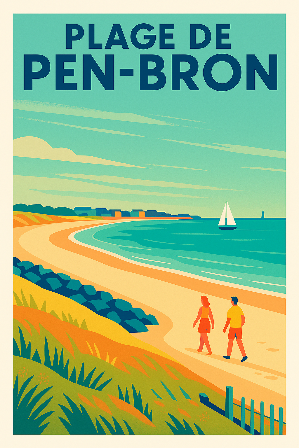 Affiche de Plage de Pen-Bron - L'élégance sauvage de la côte atlantique