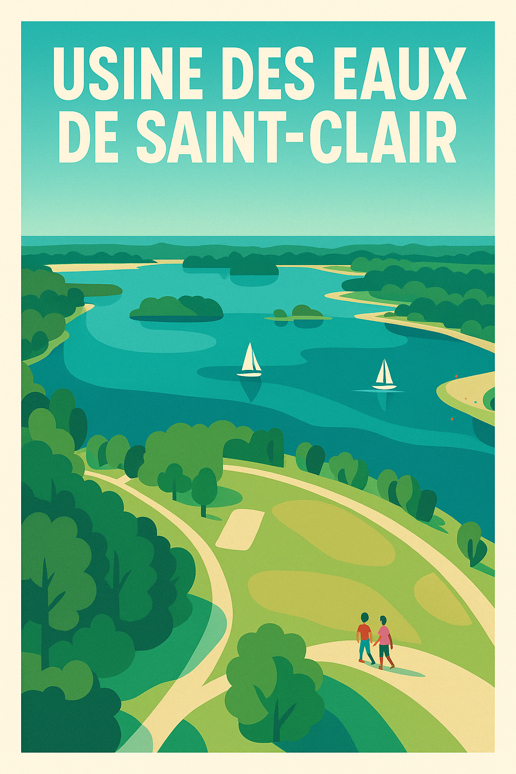 Affiche de l'Usine des Eaux de Saint-Clair, Lyon | Afich