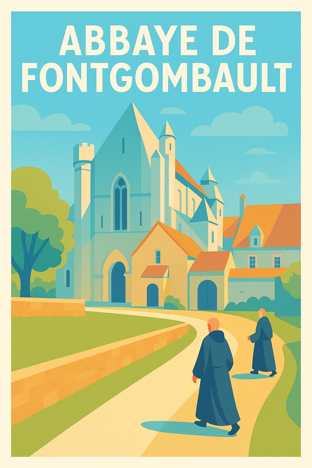 Affiche de Abbaye de Fontgombault - Sérénité et architecture monastique au cœur du Berry
