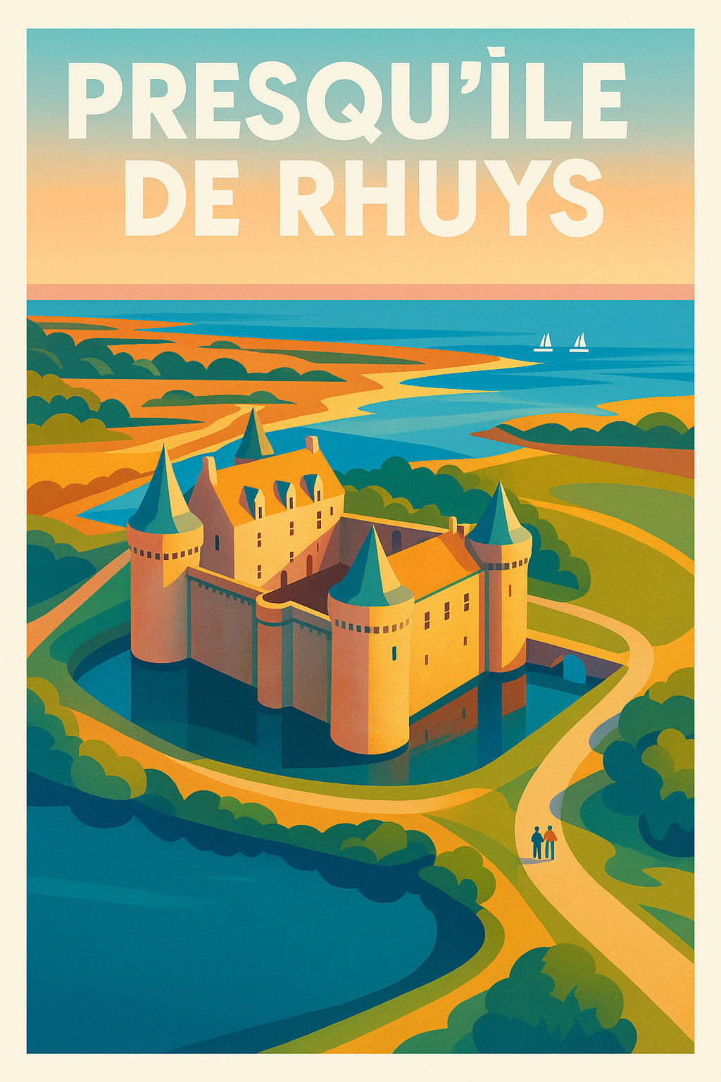 Affiche de Presqu'île de Rhuys - L'élégance du Château de Suscinio entre terre et mer