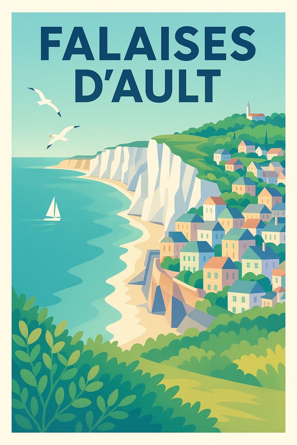 Affiche de Falaises d'Ault - L'éclat majestueux de la Côte d'Albâtre