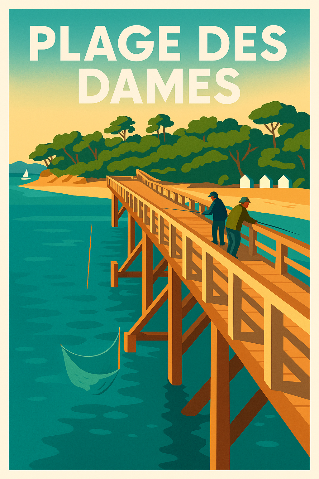 Affiche de Plage des Dames - L'élégance vintage de Noirmoutier