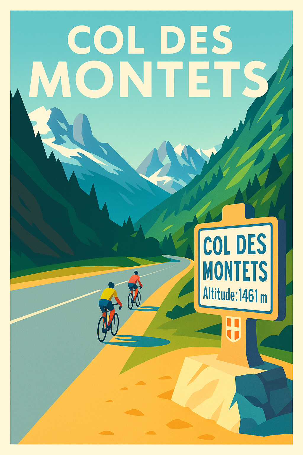 Affiche de Col des Montets - Le sommet mythique des cyclistes en poster vintage