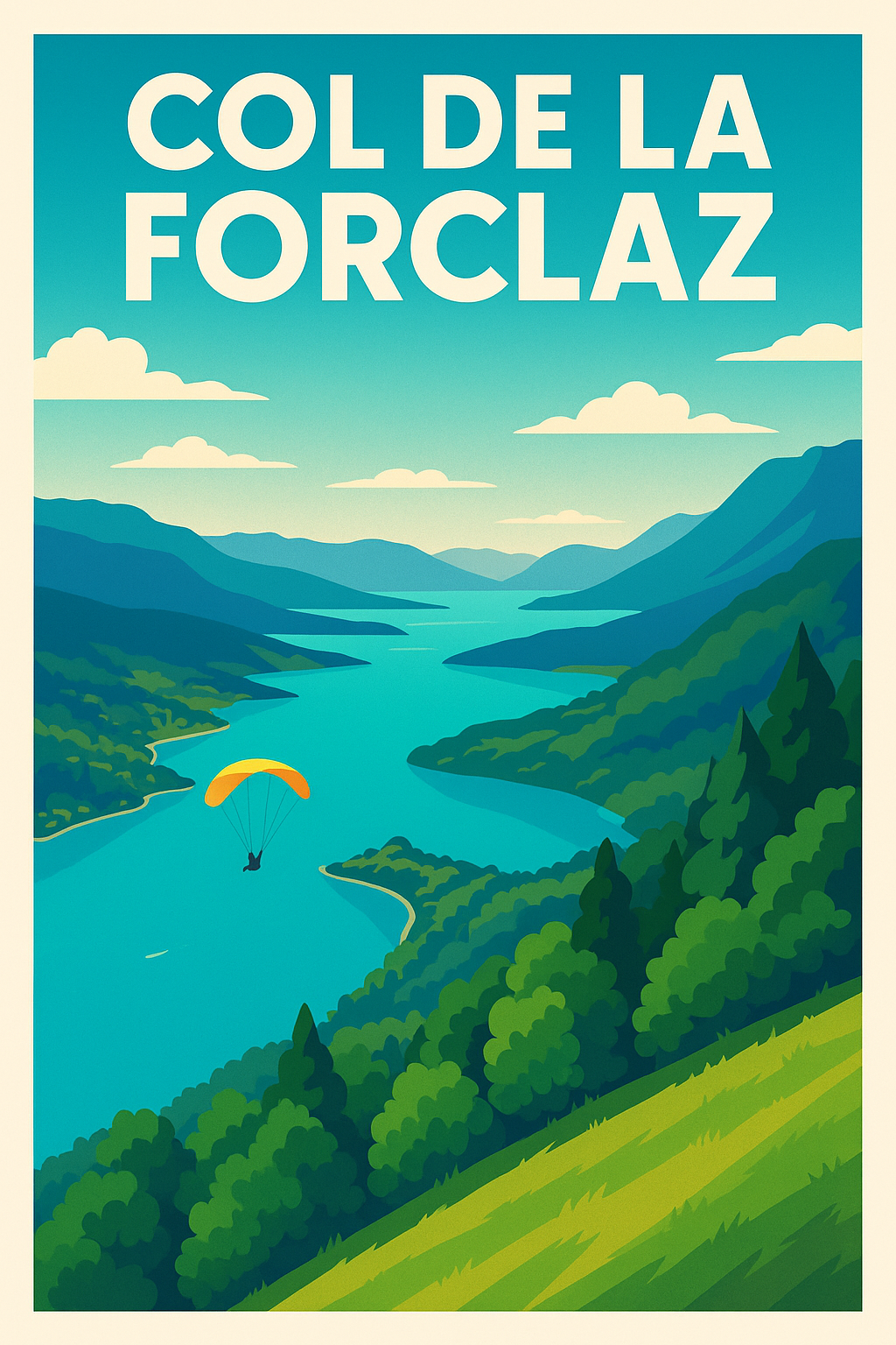 Affiche de Col de la Forclaz - Envolez-vous au-dessus du Lac d'Annecy
