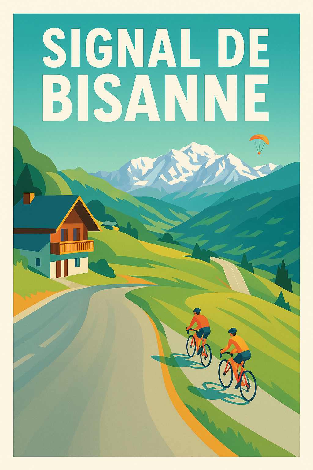 Affiche de Signal de Bisanne - Le sommet mythique des Alpes face au Mont-Blanc