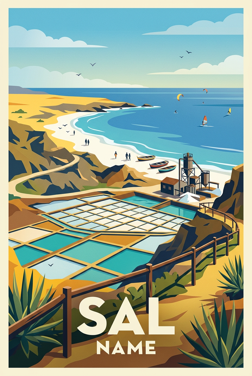 Poster de Sal, marais salants du Cap-Vert | Afich