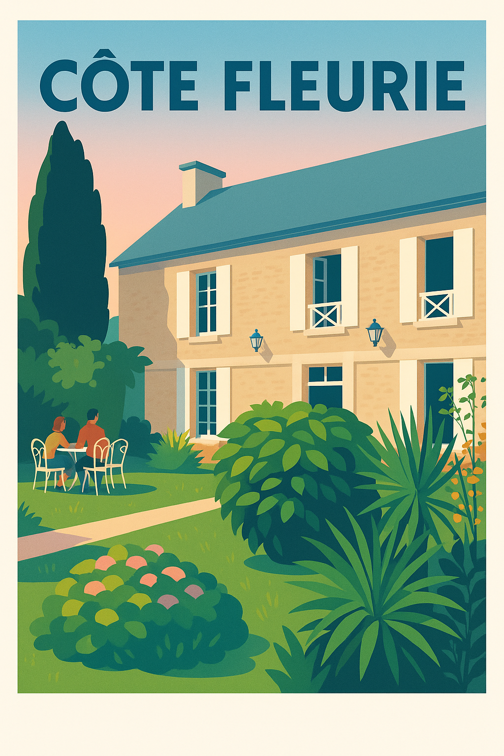 Affiche de Côte Fleurie - L'élégance d'un jardin normand