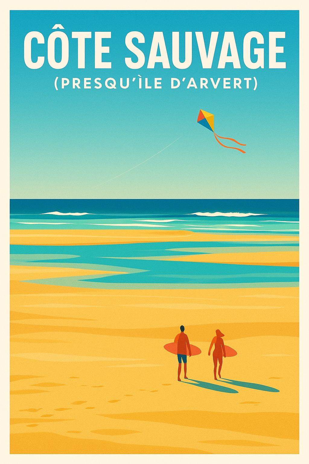 Affiche de Côte Sauvage - L'esprit surf et liberté sur la Presqu'île d'Arvert