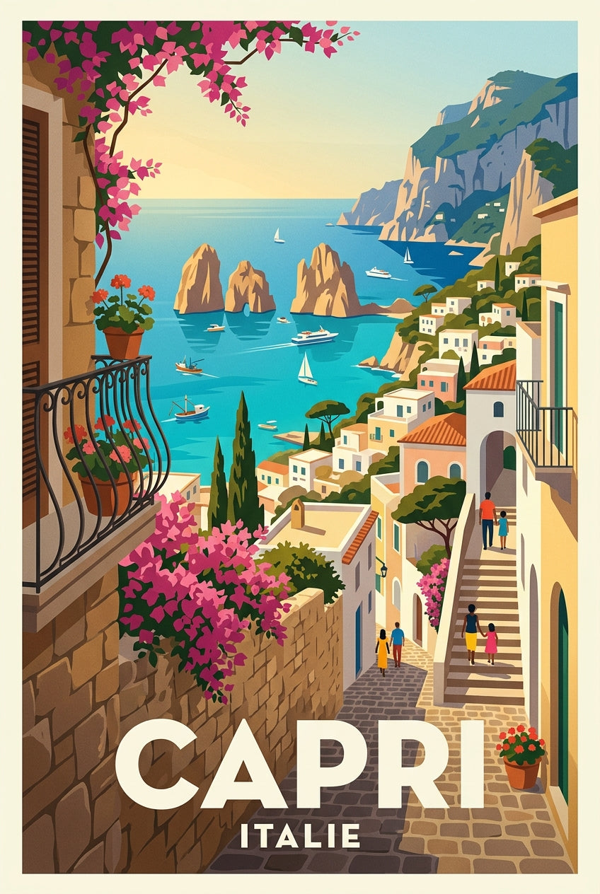 Poster de Capri, Italie, rochers Faraglioni | Afich