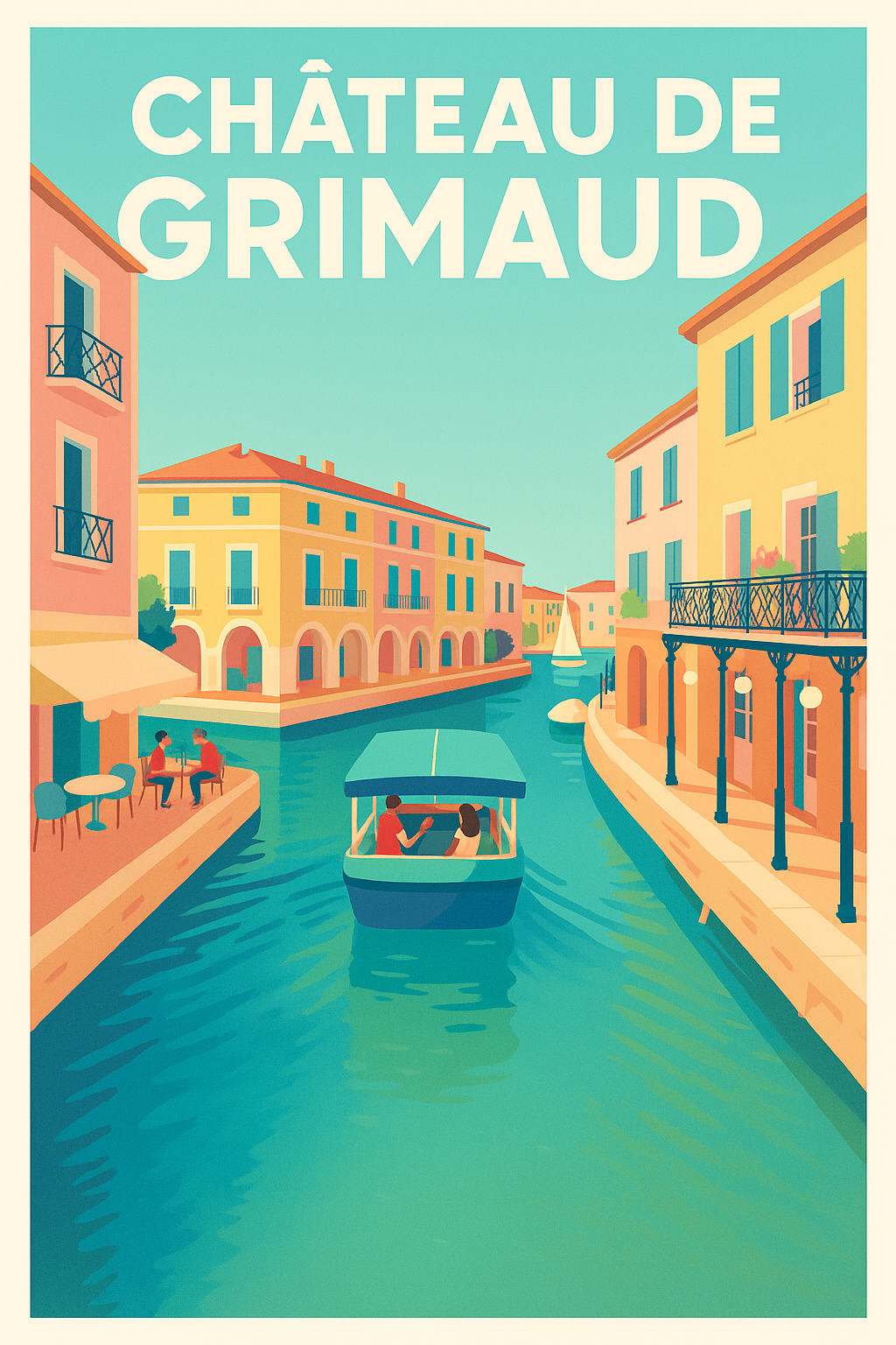 Affiche de Château de Grimaud - L'élégance vintage de la Venise Provençale