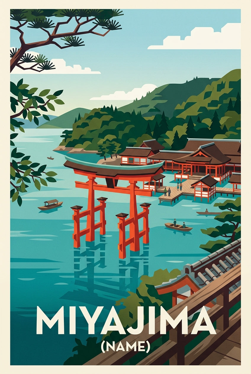 Affiche de Miyajima, poster sanctuaire Itsukushima